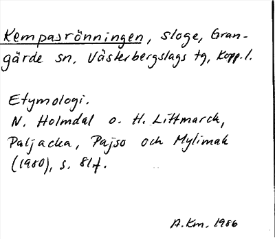 Bild på arkivkortet för arkivposten Kempasrönningen