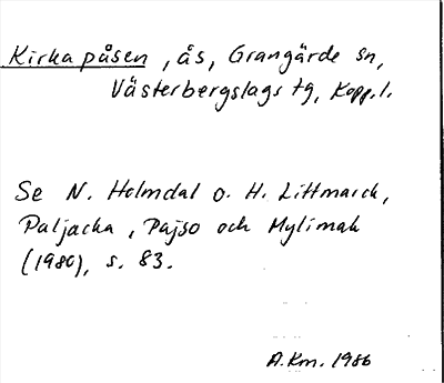 Bild på arkivkortet för arkivposten Kirkapåsen