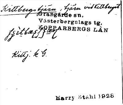 Bild på arkivkortet för arkivposten Kittbergstjärn