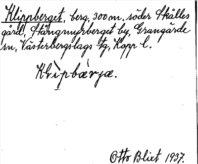 Bild på arkivkortet för arkivposten Klippberget