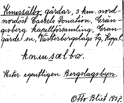 Bild på arkivkortet för arkivposten Knussälbo