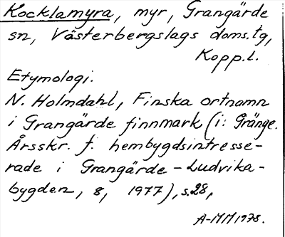 Bild på arkivkortet för arkivposten Kocklamyra