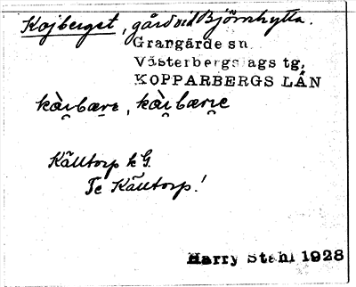 Bild på arkivkortet för arkivposten Kojberget