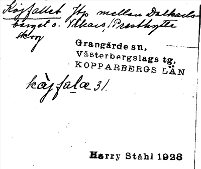 Bild på arkivkortet för arkivposten Kojfallet