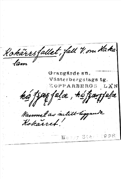 Bild på arkivkortet för arkivposten Kokärrsfallet