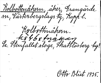 Bild på arkivkortet för arkivposten Kolbottenåkern, se Stenfallet sloge