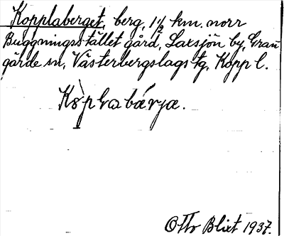 Bild på arkivkortet för arkivposten Kopplaberget
