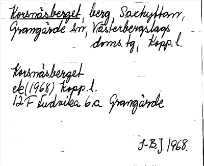 Bild på arkivkortet för arkivposten Korsnäsberget