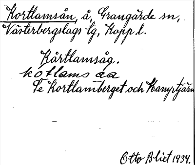 Bild på arkivkortet för arkivposten Kortlamsån, se Kortmyrberget och Hamptjärn