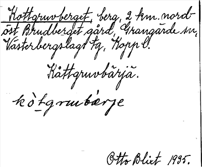 Bild på arkivkortet för arkivposten Kottgruvberget