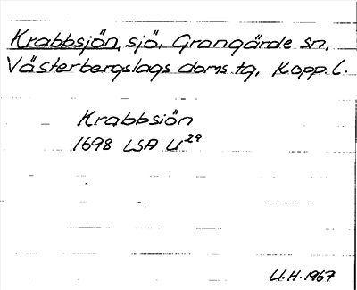 Bild på arkivkortet för arkivposten Krabbsjön