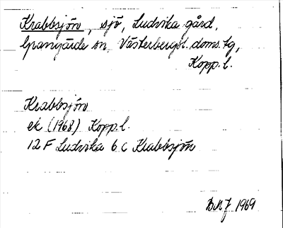 Bild på arkivkortet för arkivposten Krabbsjön
