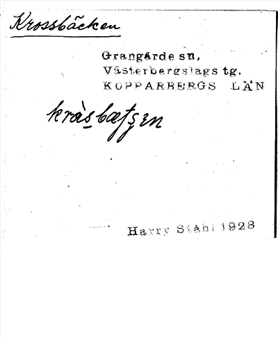 Bild på arkivkortet för arkivposten Krossbäcken