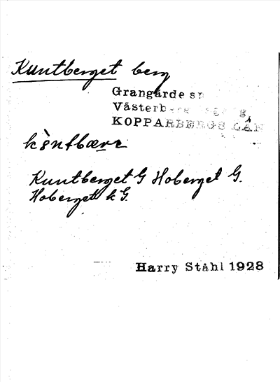 Bild på arkivkortet för arkivposten Kuntberget