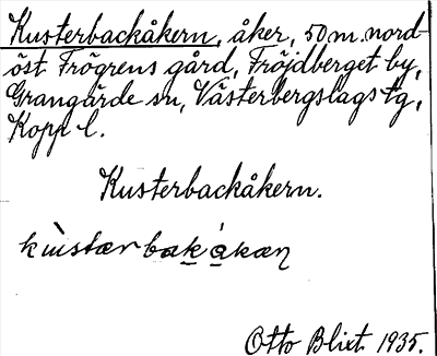 Bild på arkivkortet för arkivposten Kusterbackåkern