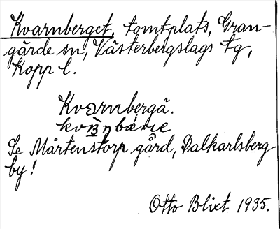 Bild på arkivkortet för arkivposten Kvarnberget, se Mårtenstorp gård