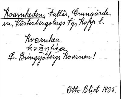 Bild på arkivkortet för arkivposten Kvarnheden, se Bringsjöbergs Kvarnen
