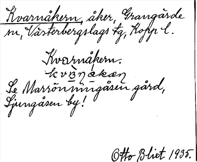 Bild på arkivkortet för arkivposten Kvarnåkern, se Marrönningsåsen gård