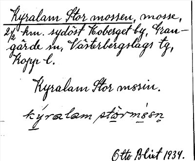 Bild på arkivkortet för arkivposten Kyralam Stor mossen