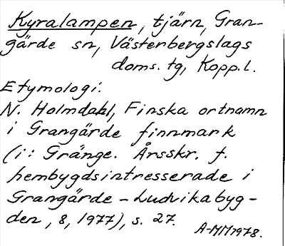Bild på arkivkortet för arkivposten Kyralampen