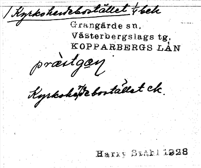 Bild på arkivkortet för arkivposten Kyrkoherdebostället