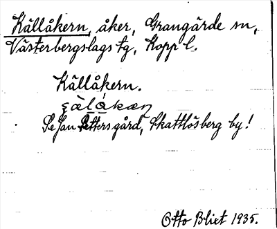 Bild på arkivkortet för arkivposten Källåkern, se Jan Petters gård
