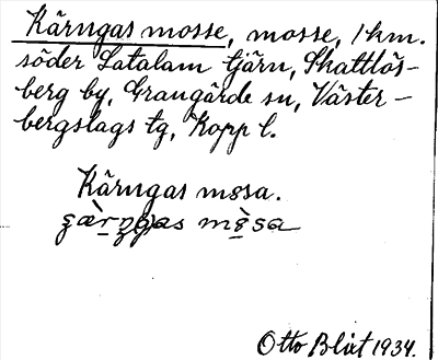 Bild på arkivkortet för arkivposten Kärngas mosse
