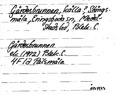 Bild på arkivkortet för arkivposten Gärdesbrunnen