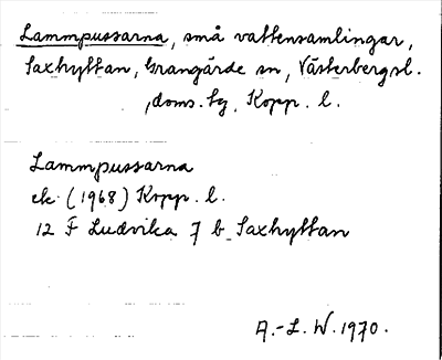 Bild på arkivkortet för arkivposten Lammpussarna