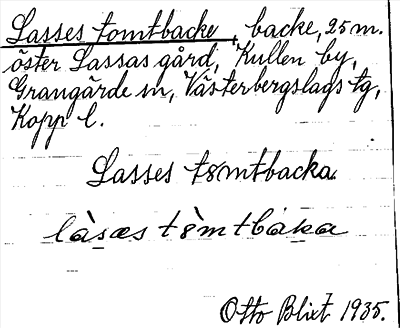 Bild på arkivkortet för arkivposten Lasses tomtbacke