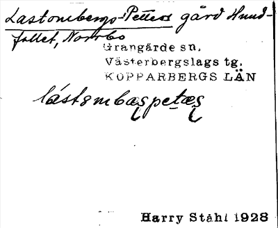 Bild på arkivkortet för arkivposten Lastombergs-Petters