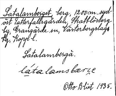 Bild på arkivkortet för arkivposten Latalamberget