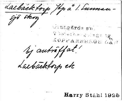 Bild på arkivkortet för arkivposten Laxbäcktorp