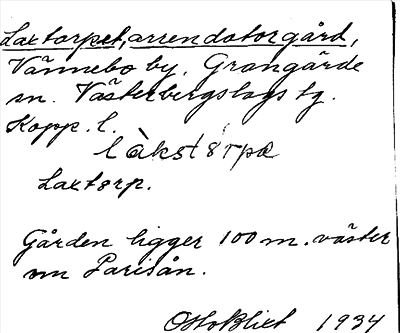 Bild på arkivkortet för arkivposten Laxtorpet, arrendatorgård