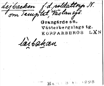 Bild på arkivkortet för arkivposten Lejbacken