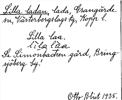 Bild på arkivkortet för arkivposten Lilla ladan, se Simonbacken gård