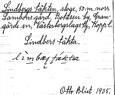 Bild på arkivkortet för arkivposten Lindbergs täkten