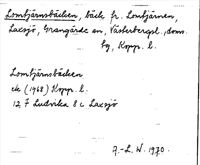 Bild på arkivkortet för arkivposten Lomtjärnsbäcken