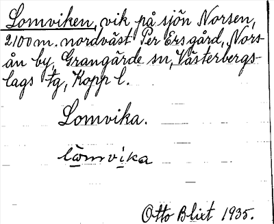 Bild på arkivkortet för arkivposten Lomviken