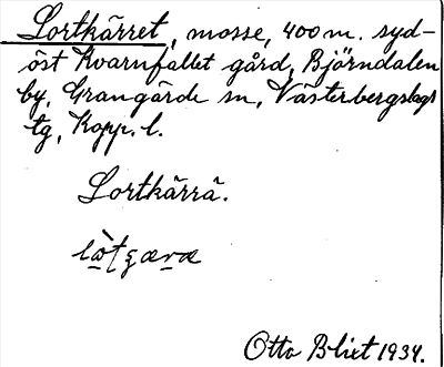 Bild på arkivkortet för arkivposten Lortkärret