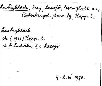 Bild på arkivkortet för arkivposten Lustigklack