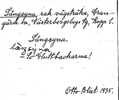 Bild på arkivkortet för arkivposten Långsyna