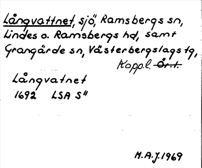 Bild på arkivkortet för arkivposten Långvattnet