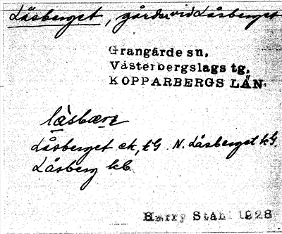Bild på arkivkortet för arkivposten Låsberget