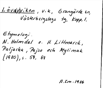 Bild på arkivkortet för arkivposten Läva(v)viken