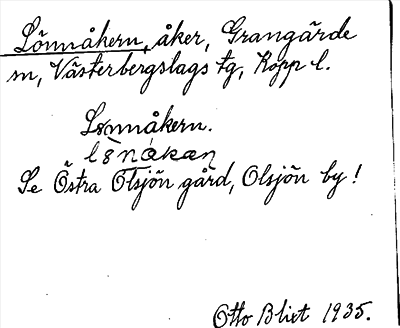 Bild på arkivkortet för arkivposten Lönnåkern, se Östra Olsjön gård