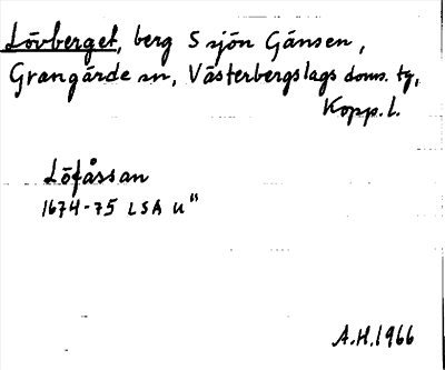 Bild på arkivkortet för arkivposten Lövberget