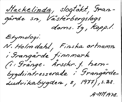 Bild på arkivkortet för arkivposten Mackelinda