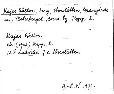 Bild på arkivkortet för arkivposten Majas hällor