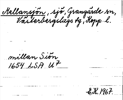 Bild på arkivkortet för arkivposten Mellansjön